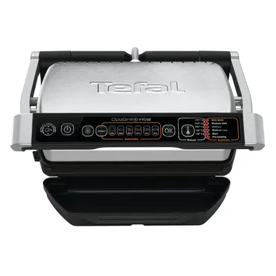 Gratar electric Tefal OptiGrill+ GC706D34, W, programe automate, functie dezghetare, Inox/Negru