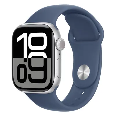 Apple Watch GPS, Carcasa Silver Aluminium 42mm, Denim Sport Band - S/M