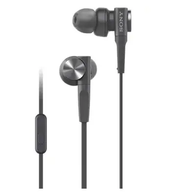 Casti Sony cu fir Xtra Bass cu microfon, negru