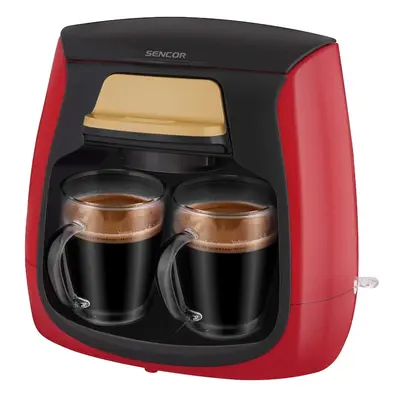 Filtru de cafea Sencor SCE2101RD, 500W, rezervor de apa 0,3L, capacitate cani, rosu