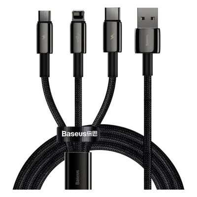 Cablu Incarcare Baseus, USB - tip Lightning / MicroUSB / USB Type-C, Tungsten, 1.5 m, 3.5A, CAML