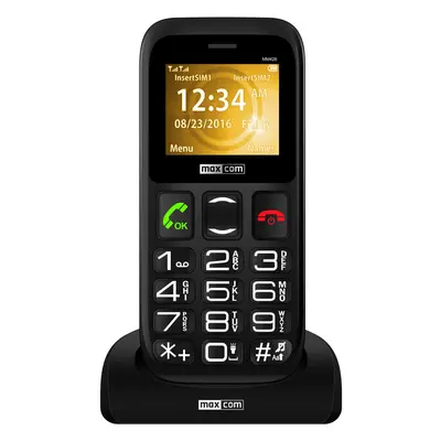 Telefon mobil MaxCom Comfort MM 426, Dual SIM, Black + Stand incarcare