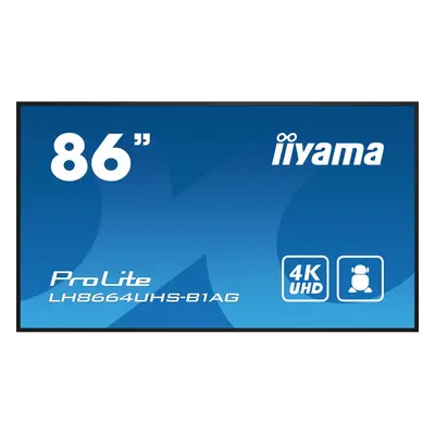 Display Profesional IPS LED iiyama ProLite 85.6" LH8664UHS-B1AG, Ultra HD (3840 x 2160), HDMI, B