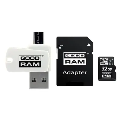 Memorie card M1A4 Goodram All in one, 32GB, Clasa Adaptor + cititor de carduri M1A4-0320R12