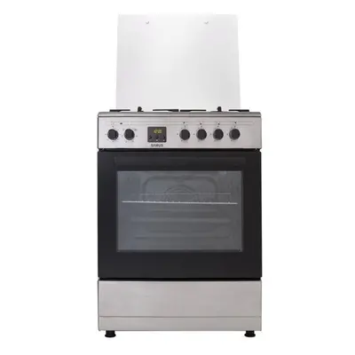 Aragaz mixt Samus SM663AENS INOX, Gaz, Arzatoare, Arzator Wok, Cuptor electric, L, 59.8 cm, Inox