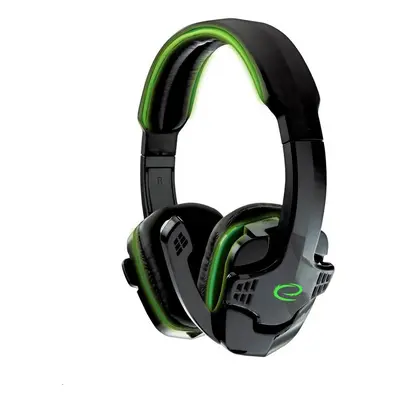 Casti de gaming cu microfon Esperanza Raven, Negru / Verde (EGH310G)