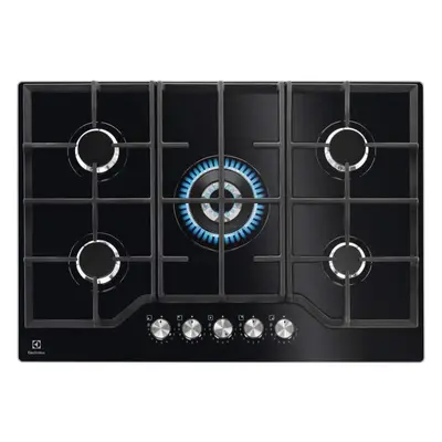 Plita incorporabila Electrolux KGG75362K, gaz, cm, arzator WOK, sticla ceramica, W, Negru