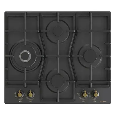 Plita incorporabila GORENJE GW6D42CLB, gaz, arzatoare, Negru