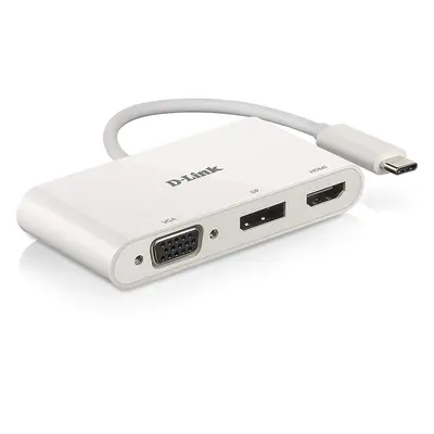 HUB extern D-Link in 1, porturi VGA, Display Port, HDMI, conectare prin USB Type C, cablu mm