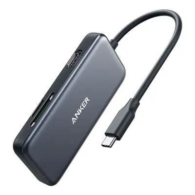 Adaptor Anker USB-C 5-in-1, 4K HDMI, 2xUSB-A, microSD, SD Card Reader, Negru