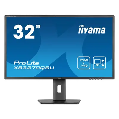 Monitor IPS LED Iiyama 31.5" XB3270QSU-B1, WQHD (2560 x 1440), Boxe, Hz, ms, Negru