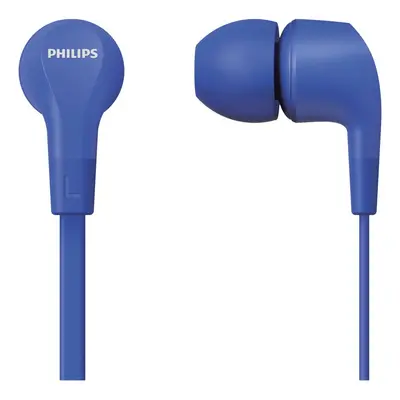 Casti Audio In-Ear Philips, TAE1105BL/00, cu fir, Microfon, Albastru