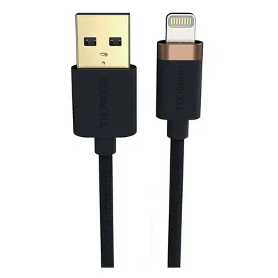 Cablu de date, Duracell, USB/Lightning, 0.3 m, Negru