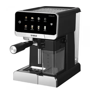 Espressor manual Samus Infinity 20, W, optiuni de cafea, Rezervor lapte, Negru-Argintiu