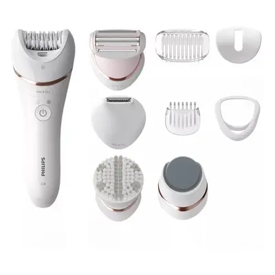 Epilator umed si uscat Philips BRE740/10, accesorii, pensete, utilizare fara fir, setari viteza,