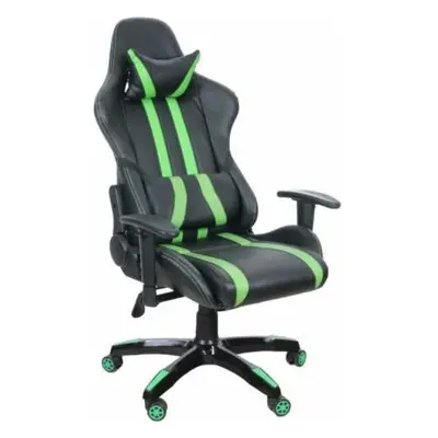 Scaun Gaming. Gr168, Imitatie Piele, Black &Amp; Green, Brate Ajustabile, Greutate Max. 120kg, D