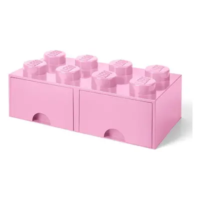 Cutie depozitare LEGO 2x4 cu sertare, roz (40061738)