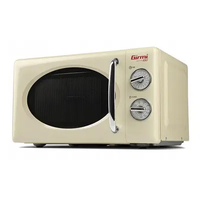 Cuptor cu microunde Girmi retro vintage, 20l, 700W, timer, grill, Bej