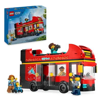 LEGO® City - Autobuz turistic rosu cu etaj 60407, piese