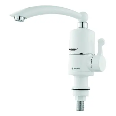 Robinet instant apa calda Albatros Aqualiente, Element de incalzire al apei din inox, W,Alb