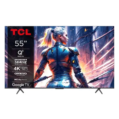 Televizor TCL QLED 55T8B, cm, Smart Google TV, 4K Ultra HD, 100Hz, Clasa E (Model 2024)