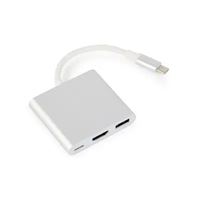 Adaptor Gembird, USB Tip C- USB 3.0 + HDMI, Silver