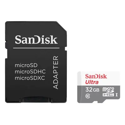 Card de memorie SanDisk Ultra microSDHC, 32GB, 100MB/s Class UHS-I + SD Adapter