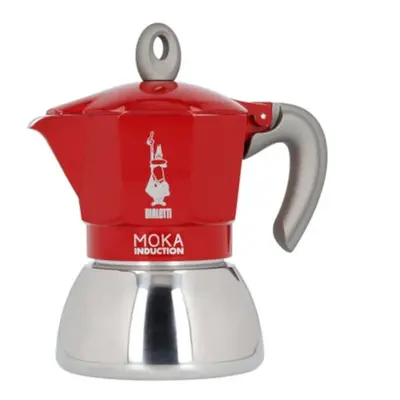 Espressor aragaz New Moka, Bialetti, Aluminiu, ml, Rosu