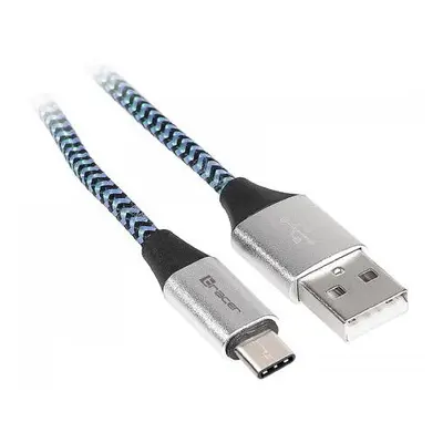 Cablu de date Tracer, USB 2.0 - USB-C, 1m, Black-Blue