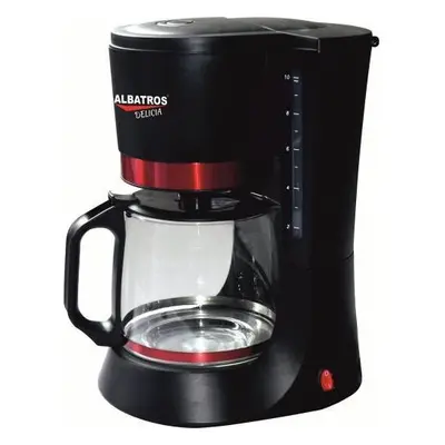 Cafetiera / Filtru de cafea Albatros Delicia, W, 1,2l, capacitate cesti, negru-rosu