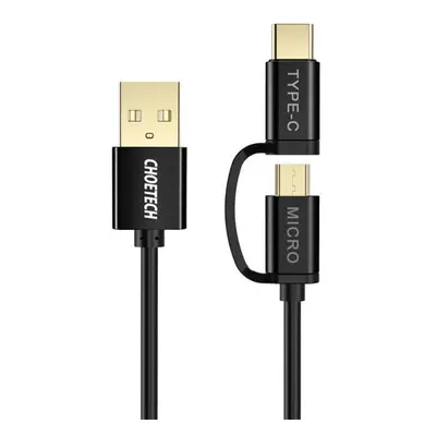 Cablu de date USB 2in1 Choetech USB-C / Micro USB, (negru) XAC-0012-101BK