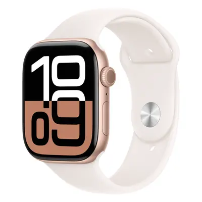 Apple Watch GPS, Carcasa Rose Gold Aluminium 46mm, Light Blush Sport Band M-L