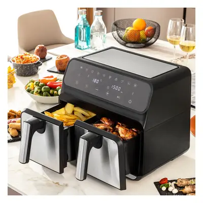 Friteuza Dubla Fara Ulei Air Fryer,9 L, afisaj digital,tehnologie smart sensing, programe smart 