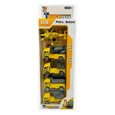 Set 5 vehicule de constructii, Truck Team, pull-back action, 30×11×4cm, multicolor, +3ani, en-gr