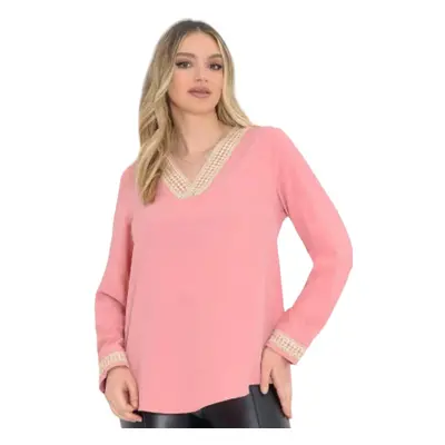 Bluza eleganta cu dantela la decolteu, en-gross