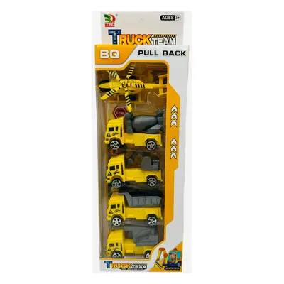 Set 5 vehicule de constructii, Truck Team, pull-back action, 35.2×11.3×4cm, multicolor, +3ani, e