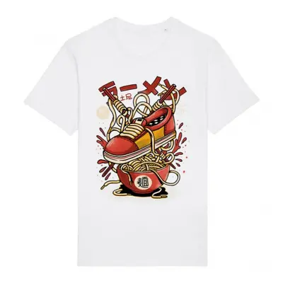 Tricou Barbati Alb "Ramen Sneakers" Engros