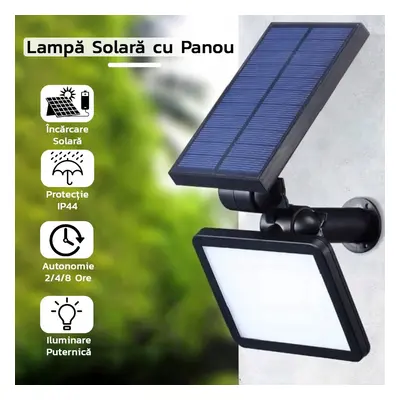 Lampa solara pentru terasa/gradina 48 de LED-uri cu 2 moduri de fixare, senzor de lumina, IP44, 