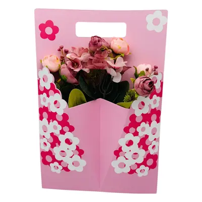 Aranjament floral deosebit cu Buchet de Bujori artificiali si bulbi, diverse culori, 34×23cm,  E