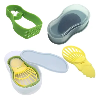 Recipient de Depozitare Avocado 5in1, Etans, pentru Frigider, din Plastic, Dispozitiv de Taiat, 