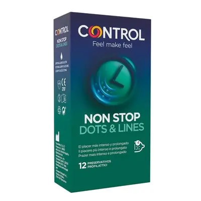 Prezervative cu striatii, CONTROL NONSTOP Points & Stripes, efect de intarziere ejaculare, 1 cut