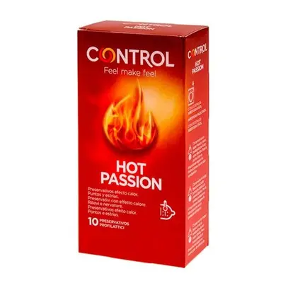 Prezervative cu striatii CONTROL HOT PASSION, cu efect de incalzire, 1 cutie x 10 buc