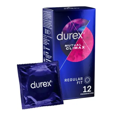 Prezervative cu striatii Durex Mutual Climax, regular fit, cu efect de stimulare clitoridiana si