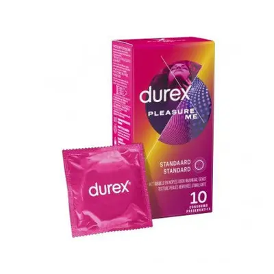 Prezervative cu striatii Durex Pleasure Me, 56 mm, 1 cutie x 10 buc