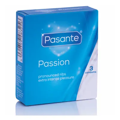 Prezervative Pasante - Passion, cu striatii si nervuri, 52 mm, 3 buc