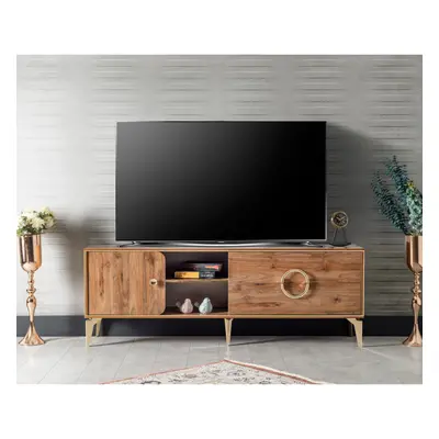 Comoda TV ANGEL, cu sertare si spatii depozitare, alun, 180x36x64 cm