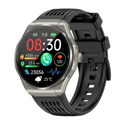 Smartwatch iSEN JA03 Silver, AMOLED 1.43 HD, Glicemie, Apel Bt, Apel SOS, Asist. vocala, Nivel r