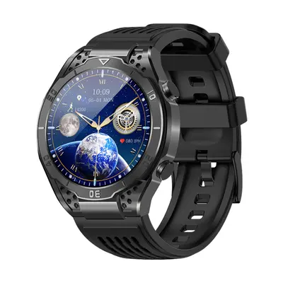 Smartwatch iSEN JA01 Black, AMOLED 1.43 HD, Glicemie, Apel Bt, Apel SOS, Asistare vocala, Nivel 