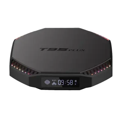 TV Box T95 Plus Smart Media Player Negru, 8K, RAM 8GB, ROM 64GB, Android 11, RK3566 Quad Core, W