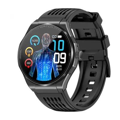 Smartwatch iSEN JA03 Negru, AMOLED 1.43 HD, Glicemie, Apel Bt, Apel SOS, Asist. vocala, Nivel ra